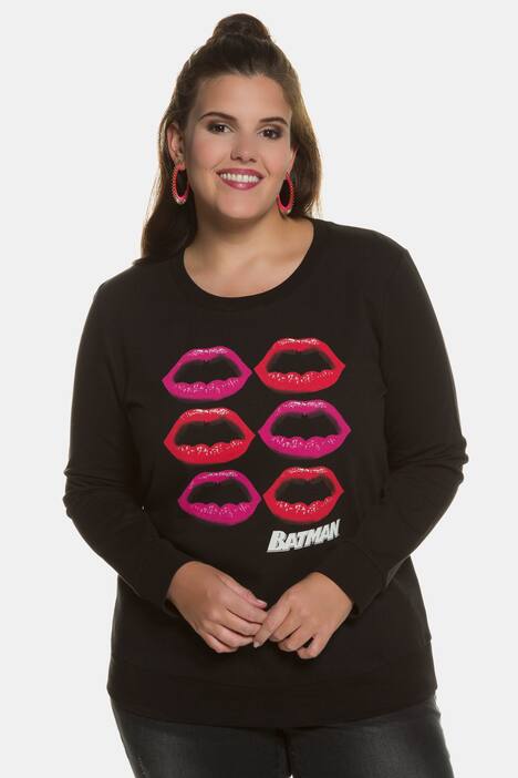 Batman Lips Long Sleeve Cotton Sweatshirt