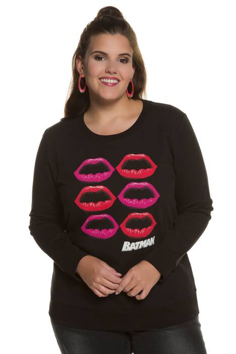 Batman Lips Long Sleeve Cotton Sweatshirt