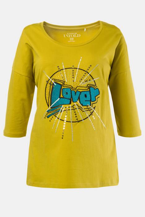Shirt, LOVER-Stickerei, Oversized, Pailletten
