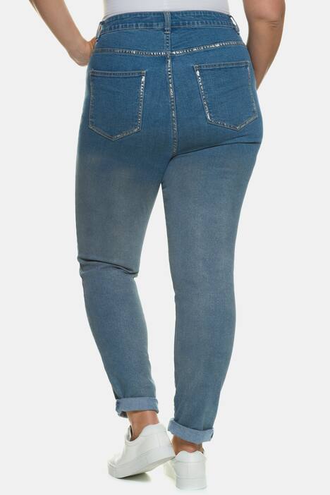 Skinnyhose, Silber-Coating, schmales Bein, 5-Pocket