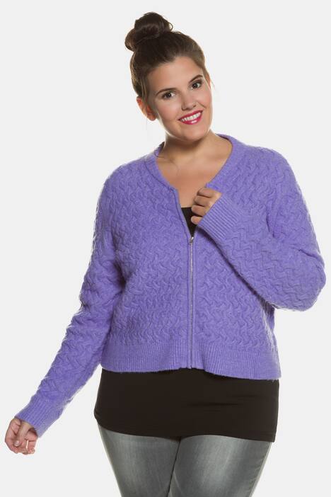Sweater Zip Bomber Long Sleeve Short Jacket