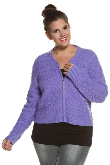 Sweater Zip Bomber Long Sleeve Short Jacket