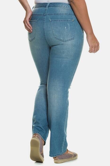 Jeans, Destroy-Look, gerades Bein, helle Waschung