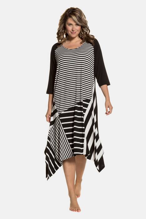 Kleid, Streifenmix, 3/4-Arm