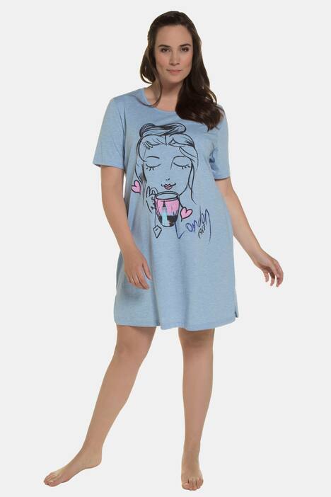2 Pack of Cotton Short Sleeve Sleep Tees - Lady Face
