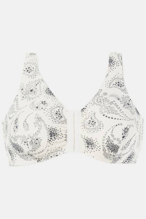 Comfort Paisley Star Print Front Closure Bra