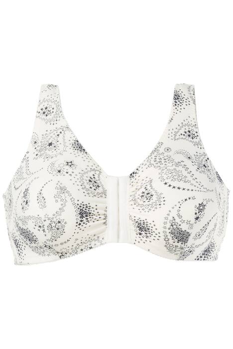 Comfort Paisley Star Print Front Closure Bra