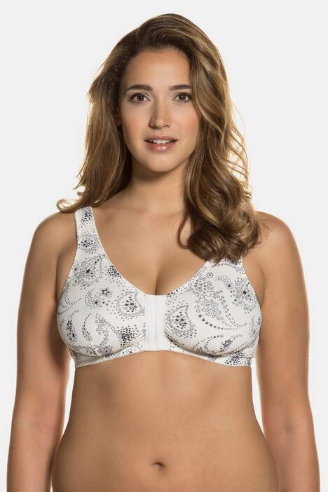 Comfort Paisley Star Print Front Closure Bra