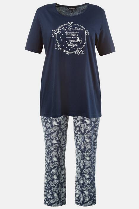 Pyjama, Sternchen, Schriftmotiv, reine Baumwolle, bis Gr. 66/68