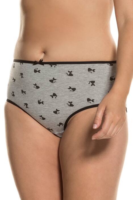5 Pack of Cotton Stretch Panties - Cat, Black, White
