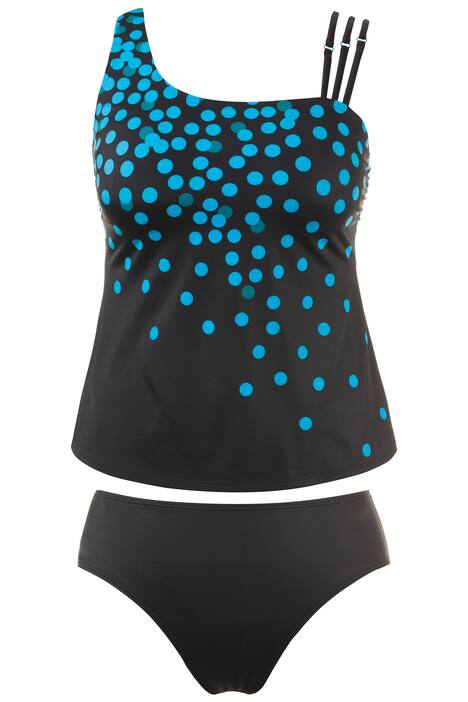 Confetti Dot Front Print Lined Tankini Set