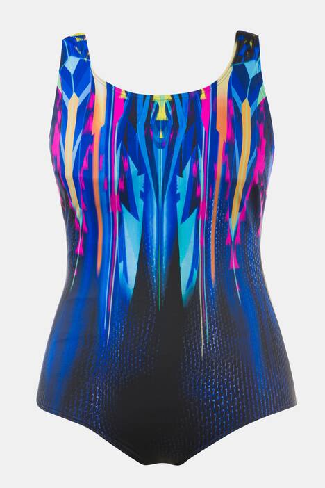 Graphic Top Border Front Lined Swimsuit