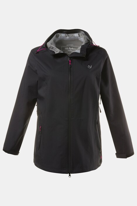 Veste fonctionelle, légère, coupe-vent, étanche, coutures soudées, capuche amovible, manches longues