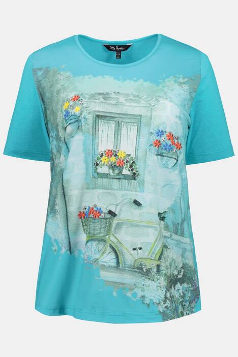 T-Shirt, Fahrradmotiv, Classic, Ziersteine, Elasthan