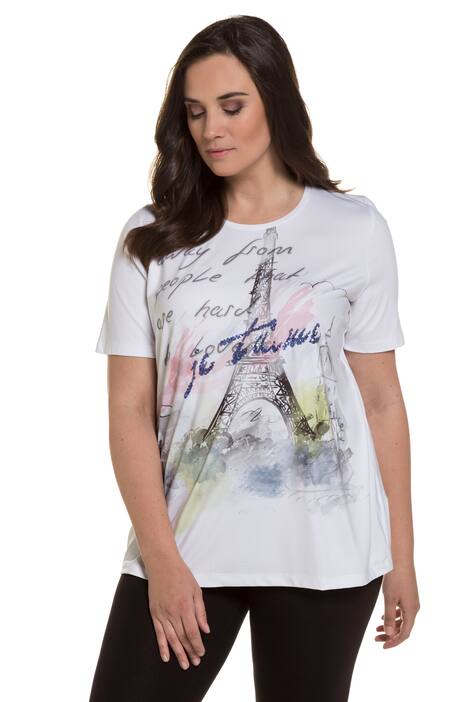 Eiffle Tower Front Print Classic Fit Cotton Stretch Tee