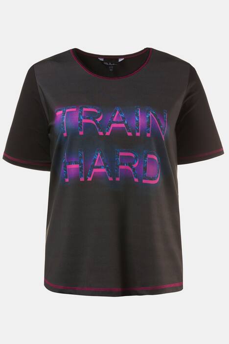 T-Shirt, Motiv 'Train hard', farbige Nähte, schnelltrocknend