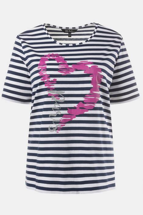 Stripe Knit Paris Heart Regular Fit Cotton Tee