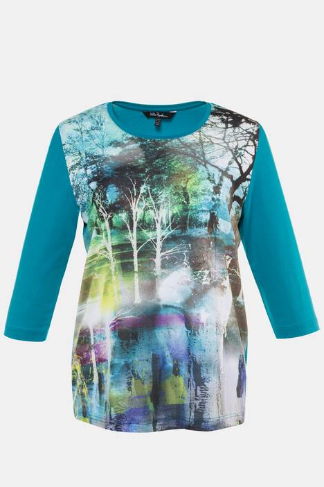Shirt, Motiv Birkenwald, 3/4-Arm, Elasthan