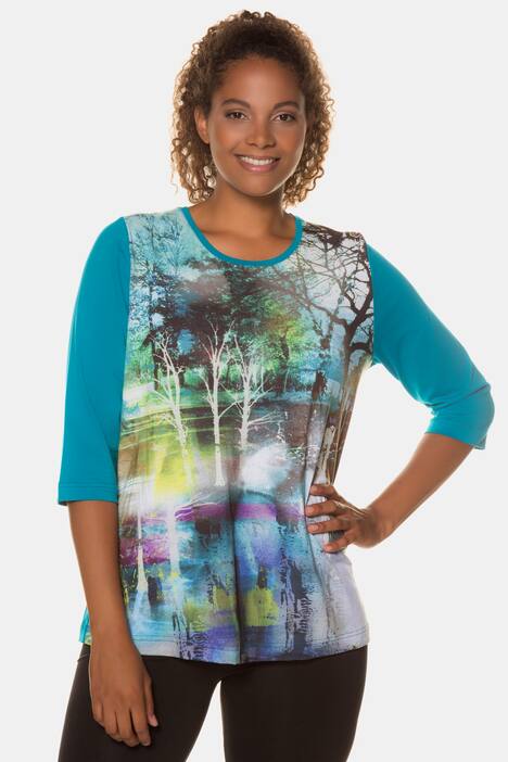 Shirt, Motiv Birkenwald, 3/4-Arm, Elasthan