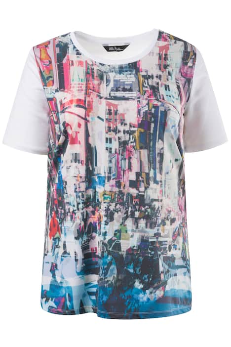 Colorful Front Print City Scene Classic Fit Cotton Tee