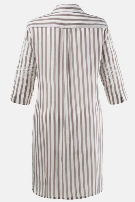 Longbluse, Streifen, Stickerei, 3/4-Arm