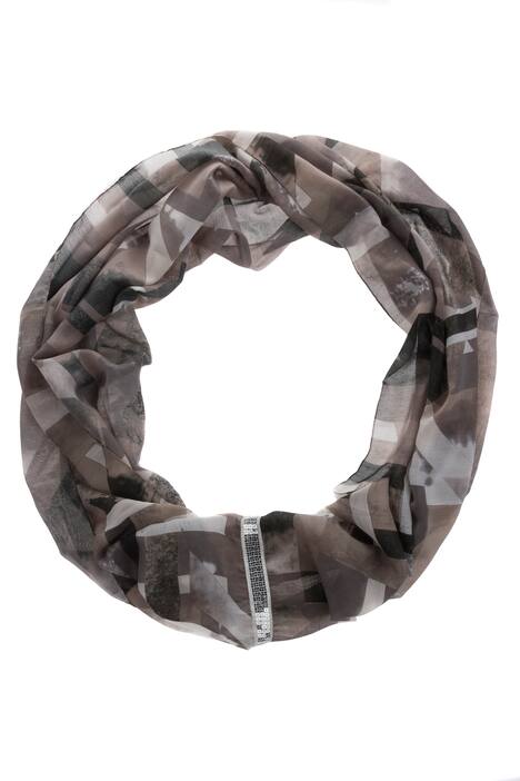 Neutral Plaid Print Infinity Scarf