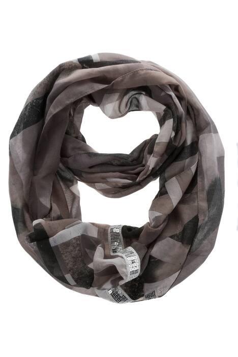 Neutral Plaid Print Infinity Scarf