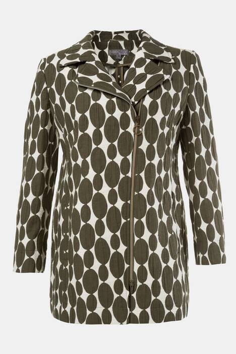 Jacquard-Blazer, zweifarbiges Design, Reverskragen