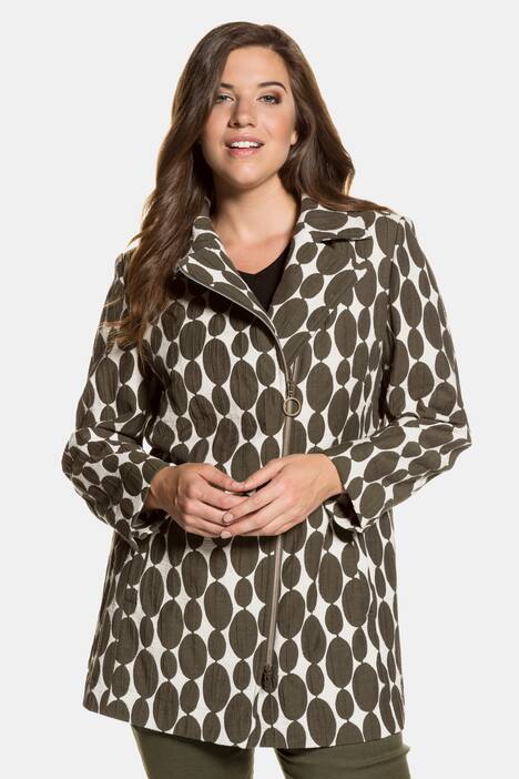 Jacquard-Blazer, zweifarbiges Design, Reverskragen