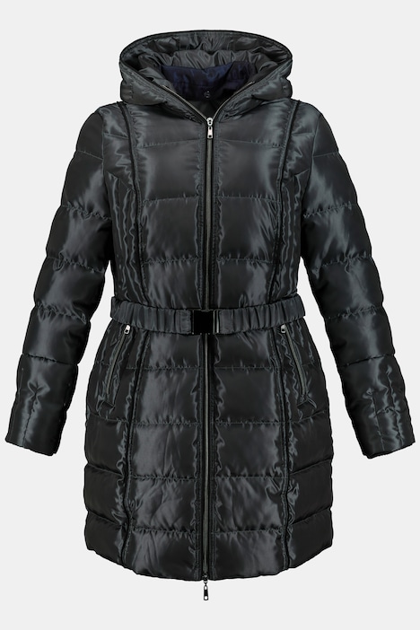 Belted Quilted Zip-off Vest Insert Jacket
