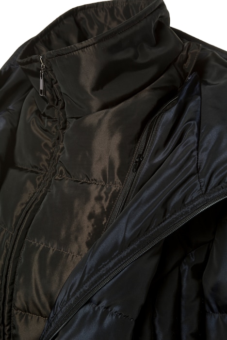 Belted Quilted Zip-off Vest Insert Jacket