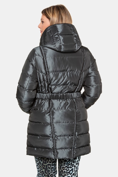 Belted Quilted Zip-off Vest Insert Jacket