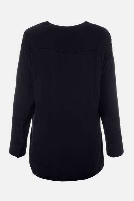 Tunika, Chiffon-Einsatz, V-Ausschnitt, hinten länger