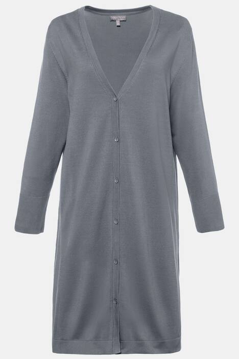 Longcardigan, glatter Feinstrick, A-Linie, selection