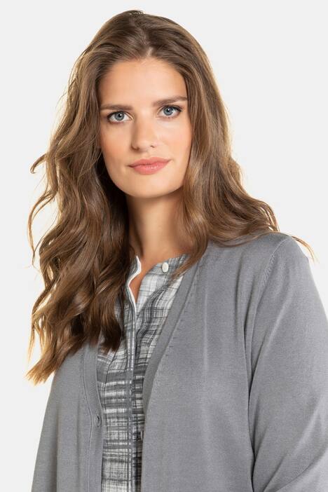 Longcardigan, glatter Feinstrick, A-Linie, selection