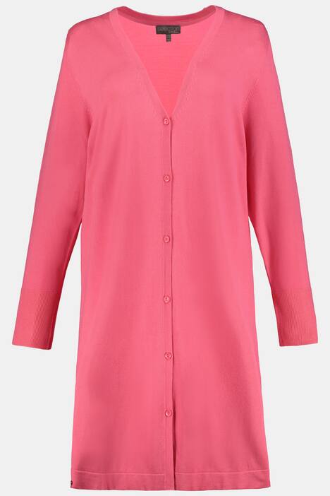Longcardigan, glatter Feinstrick, A-Linie, selection