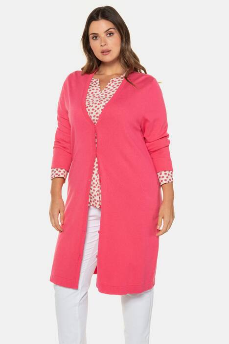 Longcardigan, glatter Feinstrick, A-Linie, selection