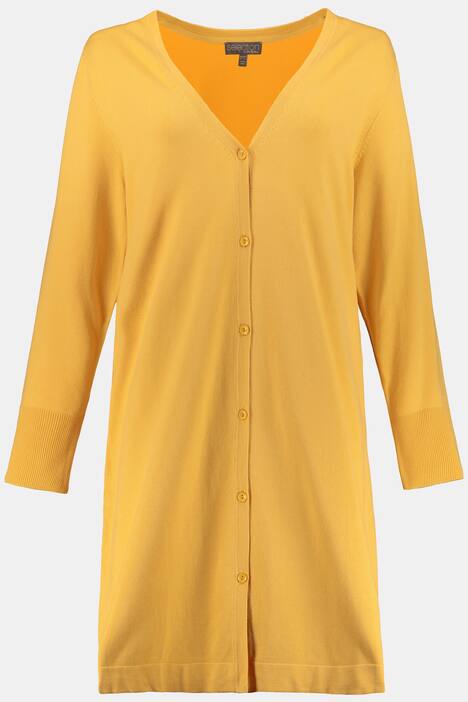 Longcardigan, glatter Feinstrick, A-Linie, selection