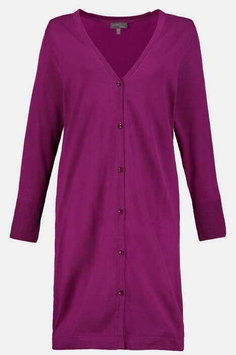 Longcardigan, glatter Feinstrick, A-Linie, selection