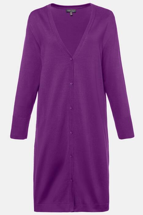 Longcardigan, glatter Feinstrick, A-Linie, selection