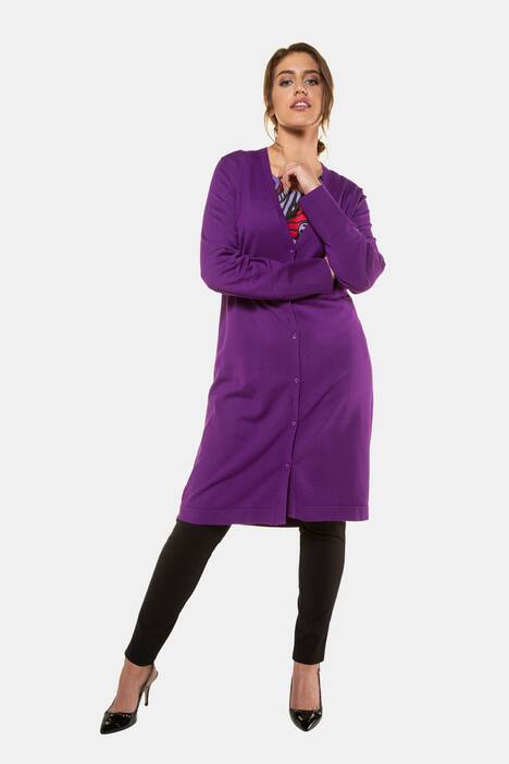 Longcardigan, glatter Feinstrick, A-Linie, selection