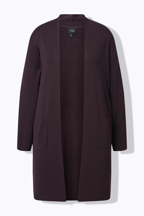 Cardigan, lange, open model, zacht fijn breiwerk