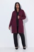 Strickjacke, lange, offene Form, Stehkragen, Langarm