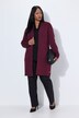 Strickjacke, lange, offene Form, Stehkragen, Langarm