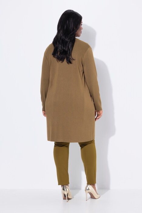 Cardigan, lange, open model, zacht fijn breiwerk