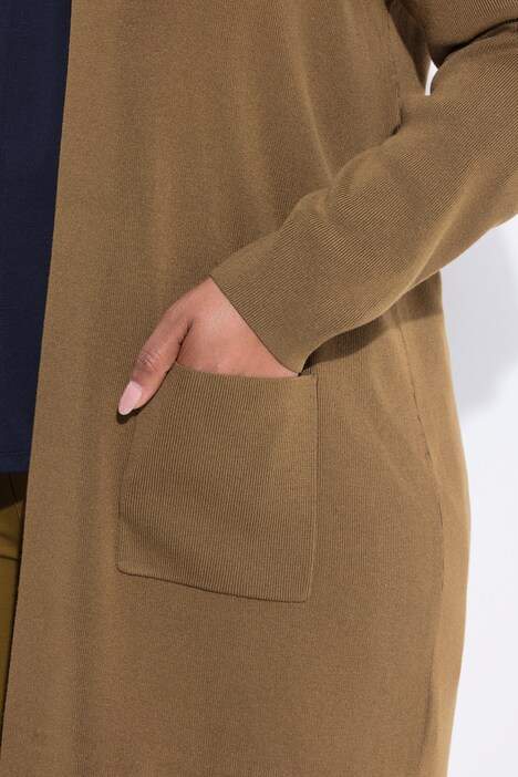 Cardigan, lange, open model, zacht fijn breiwerk