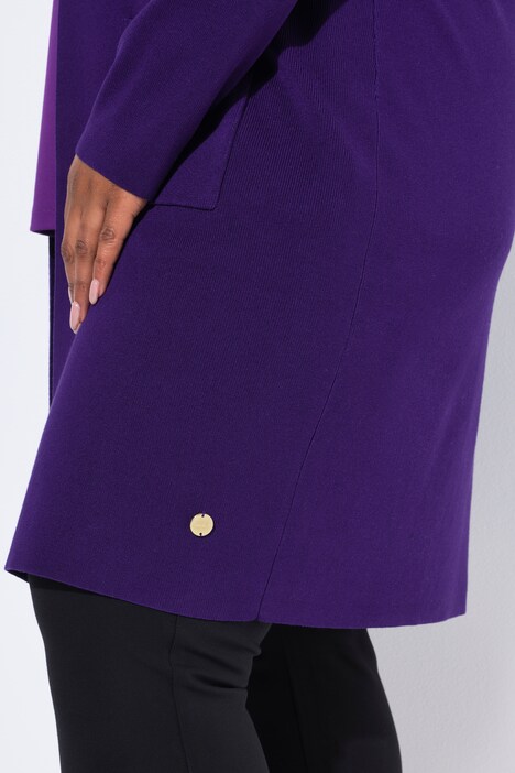 Cardigan, lange, open model, zacht fijn breiwerk