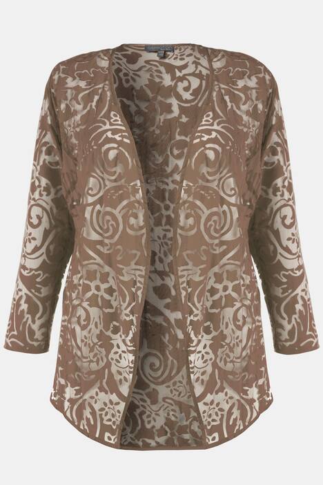 Longjacke, transparent, offene Form, selection
