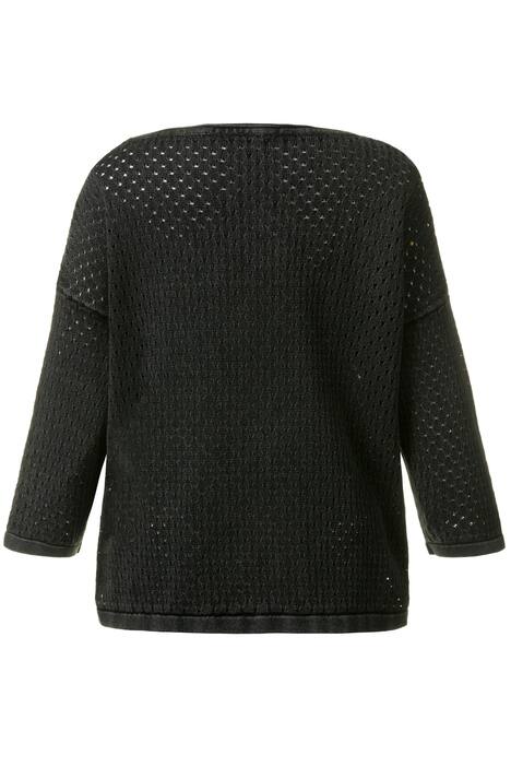 Pullover, Ajourmuster, Oversized, Rollkante