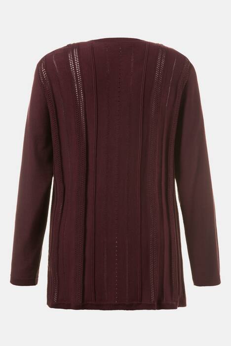 Cardigan, Ajourstrick, Oversized, Quastenband